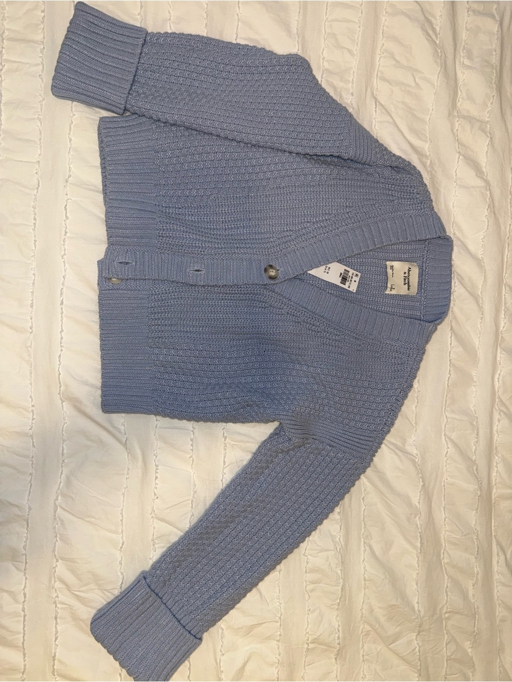 Abercrombie & Fitch Pale Blue Chunky Knit Button Cardigan